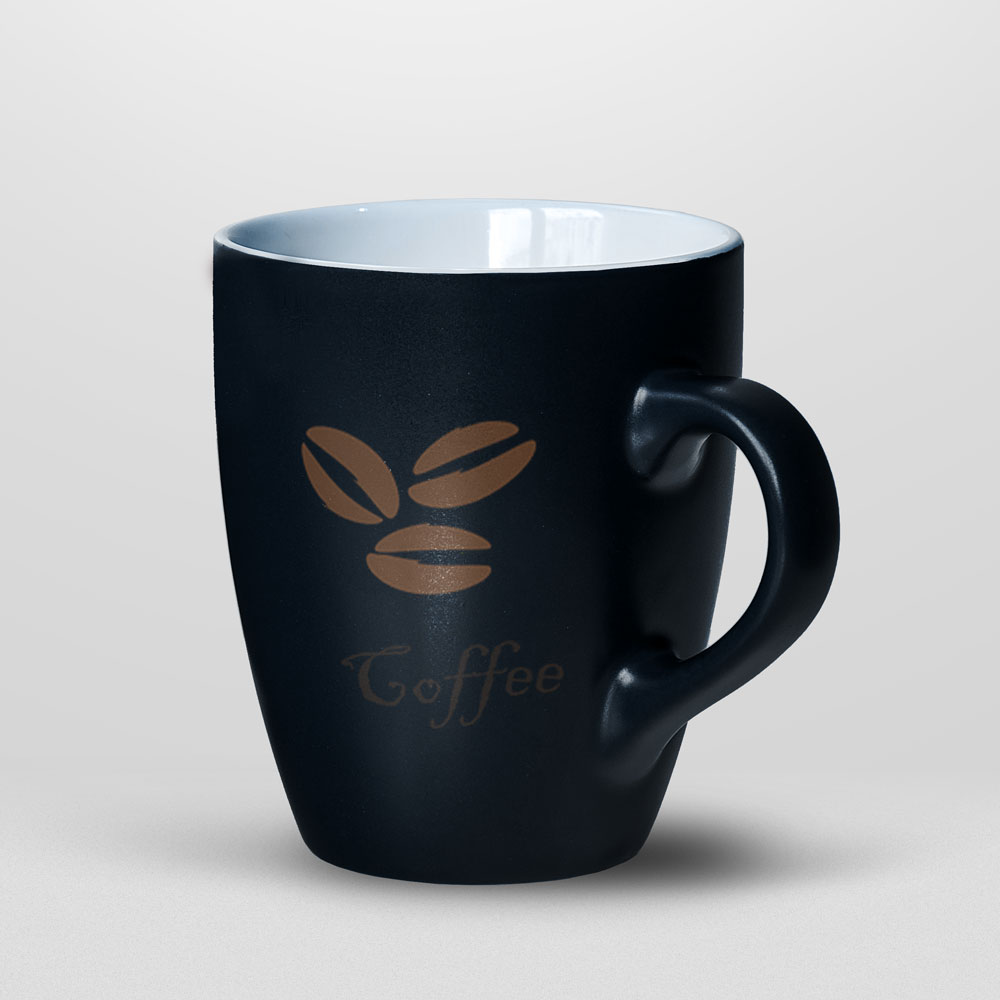 Black Printed Coffee Mug