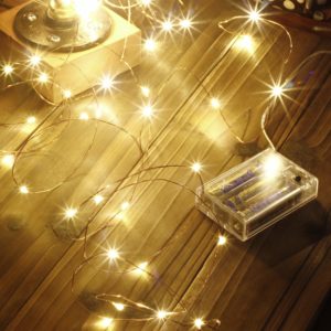 Led String Lights 100 LEDs Decorative Fairy Battery Powered String Lights, Copper Wire Light for Bedroom,Wedding(33ft/10m Warm White)